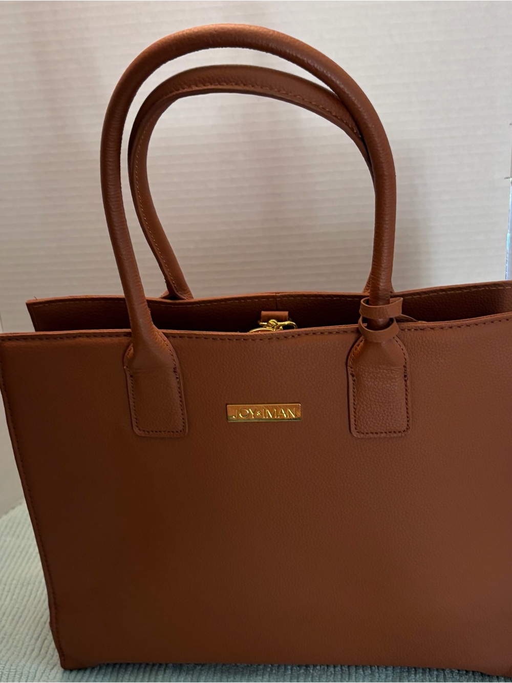 Joy & Iman Brown Leather Tote Bag for Women
